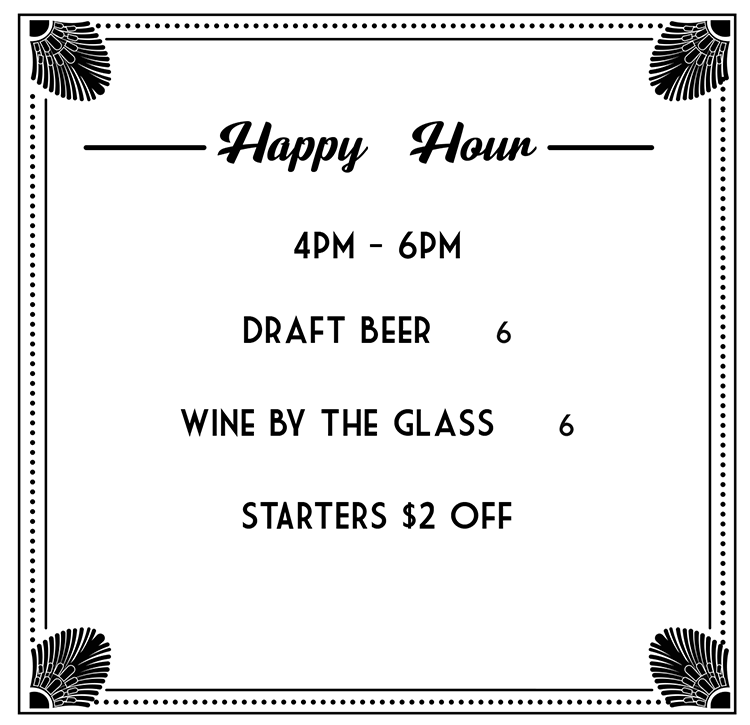 Happy Hour Menu at the The George